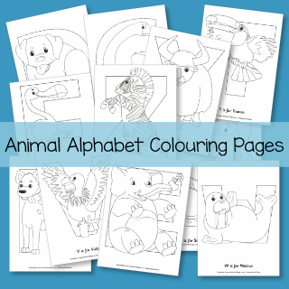 Animal Alphabet Colouring Pages