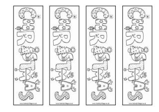 Christmas Colouring Bookmarks