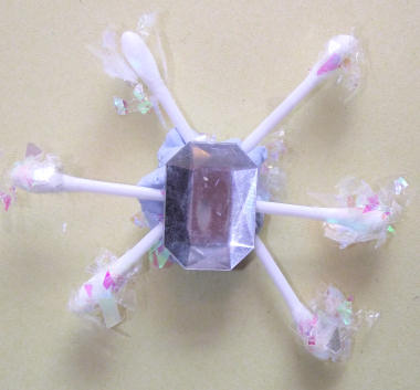Cotton bud snowflakes craft