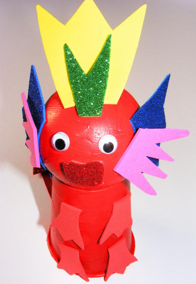 Cup and ball Chinese dragon kids craft