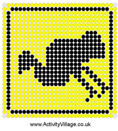 Emu road sign fuse bead pattern