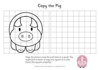 Farm Animal Grid Copy Puzzles