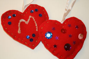 Felt heart decoration