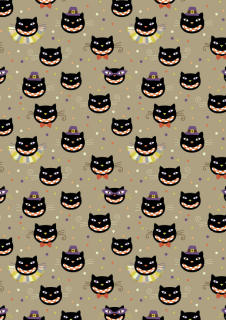 Halloween scrapbook paper 5, black cats