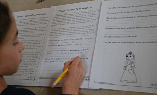 Tackling a Queen Victoria comprehension worksheet