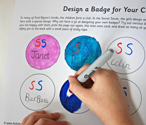 Designing club badges for the Secret Seven