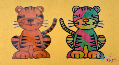 Completed suncatchers - realistic and colourful!