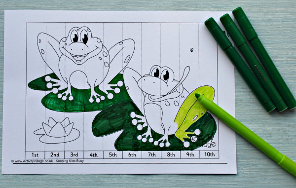 Black and white ordinal number frog jigsaw