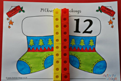 Christmas stocking number bonds!