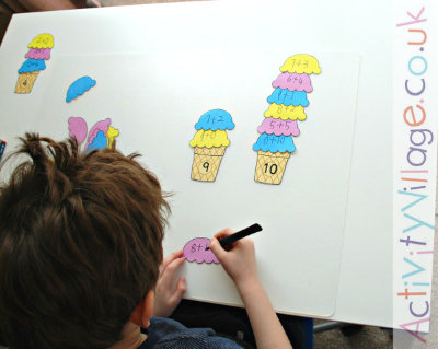 A number bond revision activity - using our printable ice cream scoops!