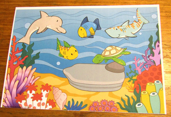 Sam's under the sea cut and stick scene