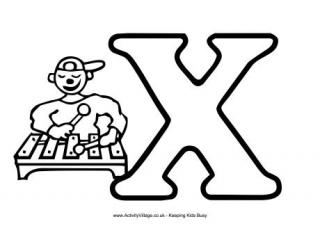 Letter X Colouring Pages