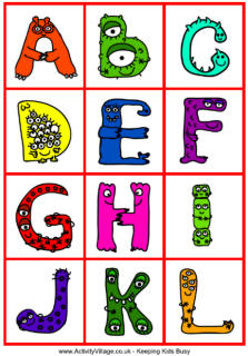Monster alphabet cards