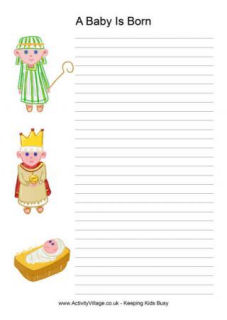 Nativity Writing Paper