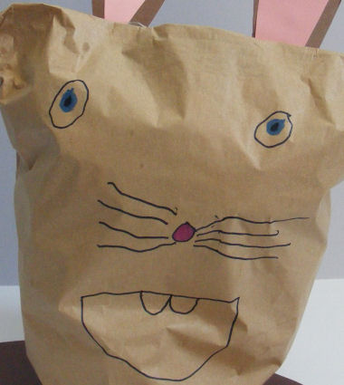 Paper bag rabbit craft