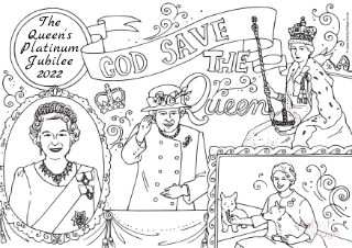 Platinum Jubilee Colouring Pages