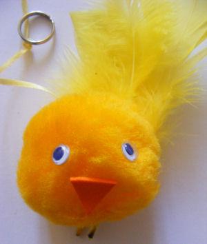 Pompom Chick Keyring