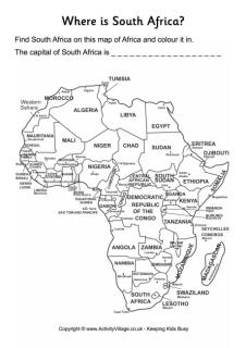 South Africa Worksheets