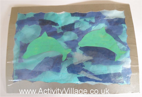 Stained Glass Dolphin Picture