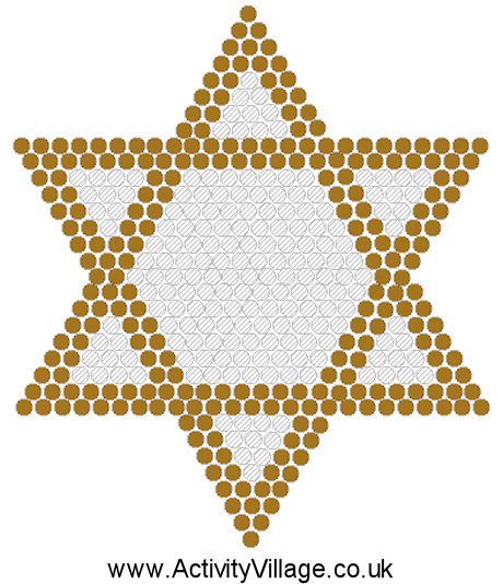 Star of David (large) fuse bead pattern