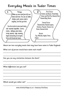 Tudor worksheets