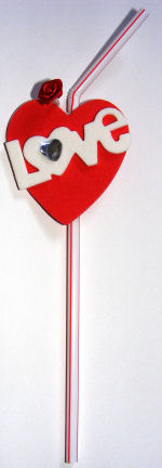 Valentine straw craft for kids